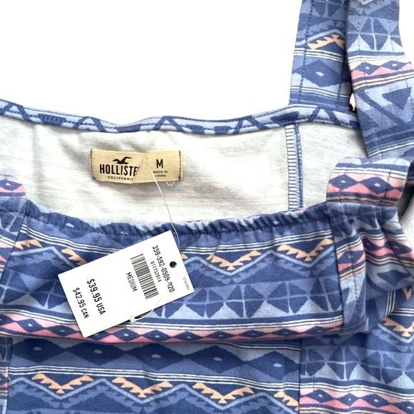 NWT Hollister Tribal Print Purple Pink Blue Bodycon Short Mini Dress, Size M - Picture 4 of 8